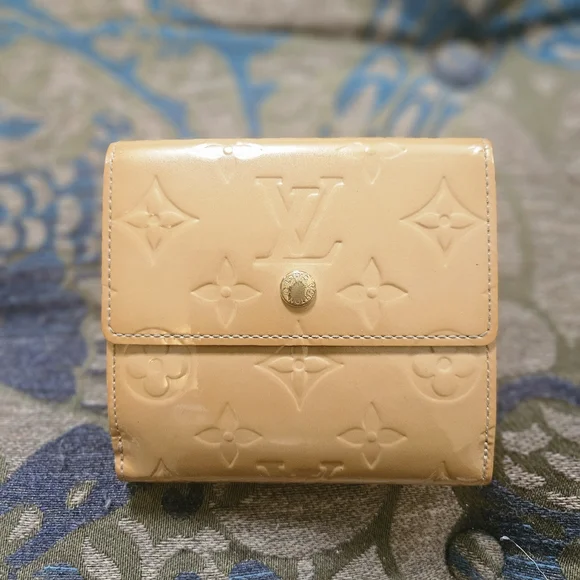 Sale 🎉 Louis Vuitton Vernis Monogram Elise Wallet Tan Rare Vintage Compact - Picture 12 of 13